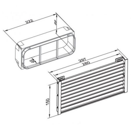 Grille d'aération pour système Compair® Prime Flow 150, Grille d'aération noir mat