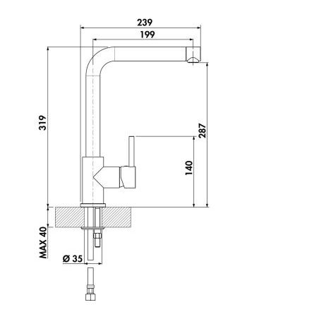 Lot Corno Basso PR2, Evier encastrable avec robinetterie Arco 1