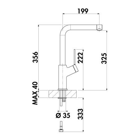 Lot Corno Piu PFU2, Evier encastrable avec robinetterie Mio 3