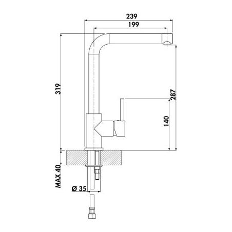 Lot Corto 780, Evier encastrable avec Robinetterie haute pression Gramix 1, Granite concrete