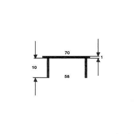 Grille d'aération aluminium, 225 x 70 mm, Noir