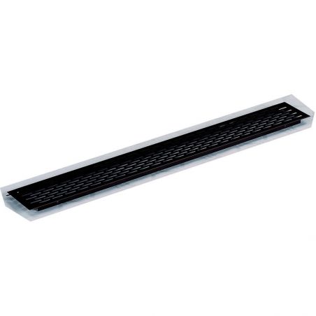 Grille d'aération aluminium, 225 x 70 mm, Noir