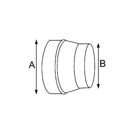 Réduction de conduit, diamètre 100/80mm, PVC