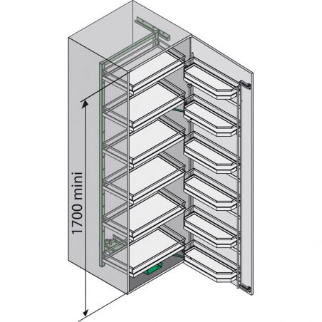 Armoire coulissante et pivotante Tandem 2 Arena Style pour caisson de 600mm, Anthracite