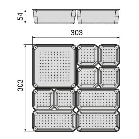 Kit de 10 organisateurs Cube pour tiroirs, Plastique, Transparent