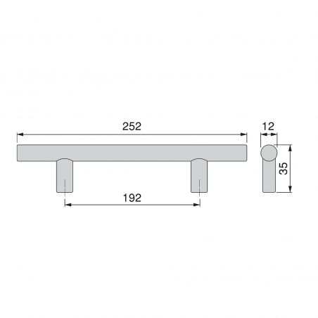 Lot de 10 poignées Orlando, L252mm, entraxe 192mm, Acier, N