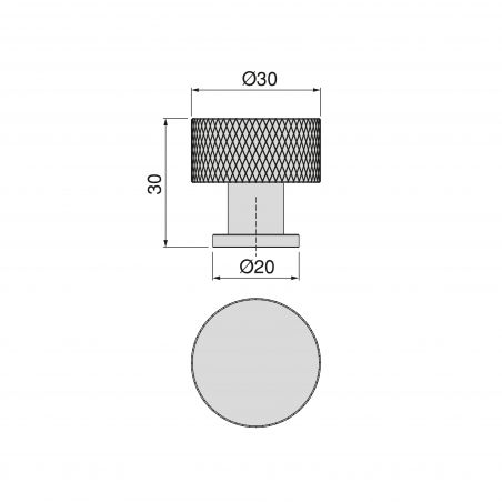 Lot de 10 boutons Argos, diamètre 30mm, Aluminium, Or