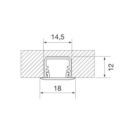 Mini réglette à LED 12V Malindi, Longueur 372mm, Sans interrupteur