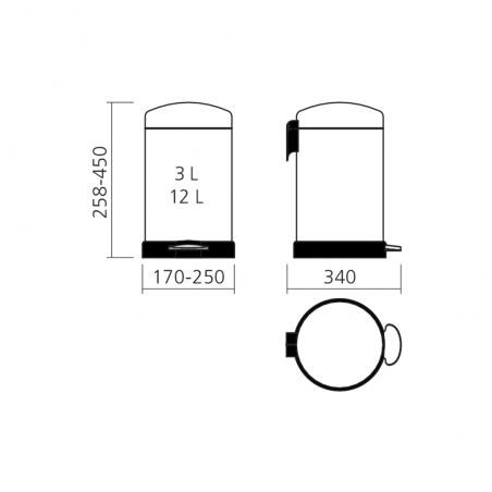 Poubelle à pédale inox 12L