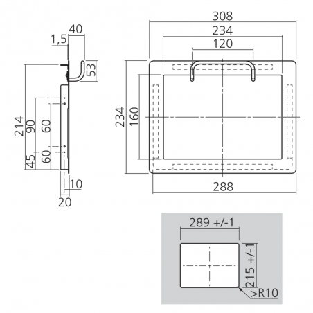 Trappe encastrable inox pour vide-ordures