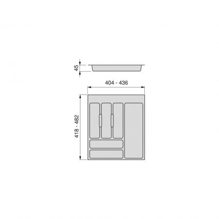 Range-couvert Optima Universal pour caisson de 500 mm, Gris