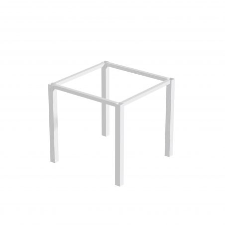 Piètement de table avec pieds carrés et cadre 750 x 750 mm, Blanc