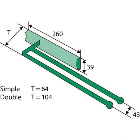 Porte torchons coulissant 370mm 1 bras