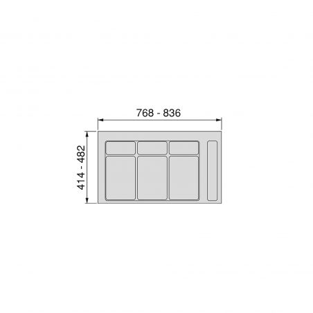 Base Recycle pour poubelles de tiroir, 3 emplacements, Gris anthracite,