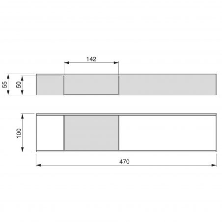 Organisateur Orderbox pour tiroir, 100x470 mm, Gris anthracite