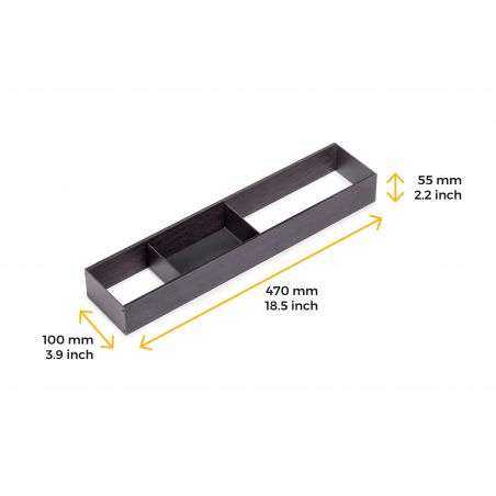 Organisateur Orderbox pour tiroir, 100x470 mm, Gris anthracite