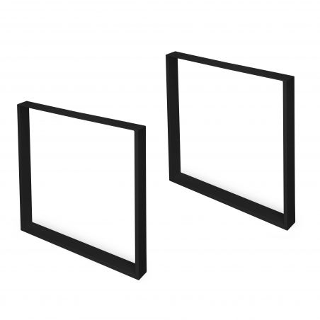 Lot de 2 pieds rectangulaires Square pour table, largeur 800 mm, Noir