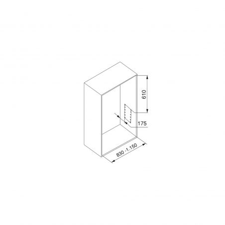 Penderie rabattable Hang pour armoire de largeur 830 à 1150 mm, Chromé