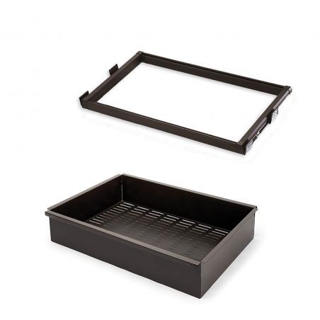 Kit panier métallique avec cadre coulissant pour caisson de 800 mm, Moka