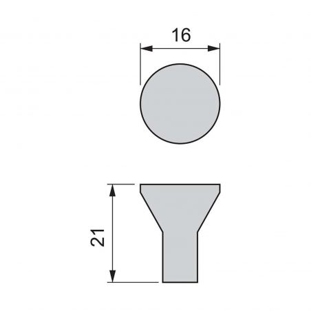 Lot de 25 Boutons Tucson, Ø 16 mm, Chromé