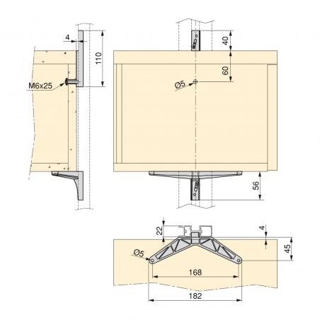 Kit de 3 jeux de supports d'étagères en bois et 1 jeu de supports de modules, Noir