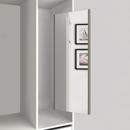 Miroir extractible pour intérieur d'armoire, Gris