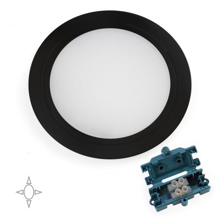 Luminaire LED Mizar encastrable sans besoin de convertisseur (AC 230V 50Hz), D.84 mm, Noir