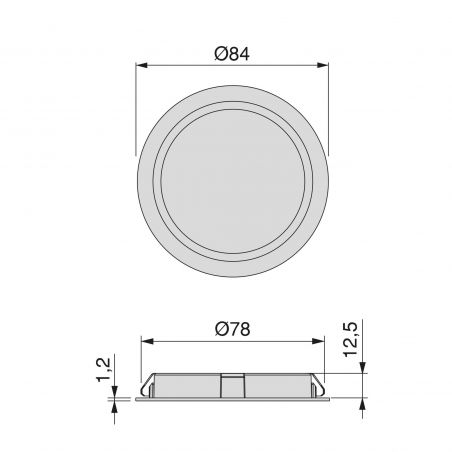 Luminaire LED Mizar encastrable sans besoin de convertisseur (AC 230V 50Hz), D.84 mm, Noir