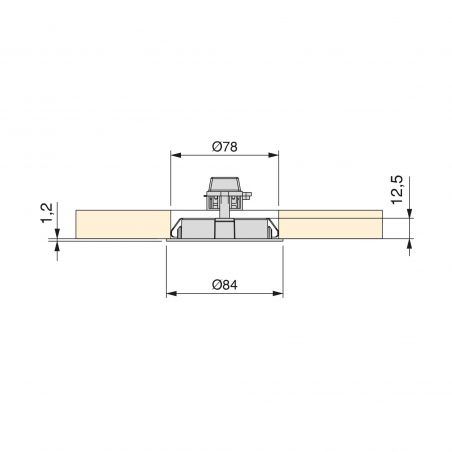 Luminaire LED Mizar encastrable sans besoin de convertisseur (AC 230V 50Hz), D.84 mm, Noir