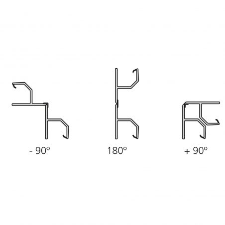 Lot de 2 plinthes de cuisine avec raccords, hauteur 150mm, longueur 2,35m, Anodisé satiné