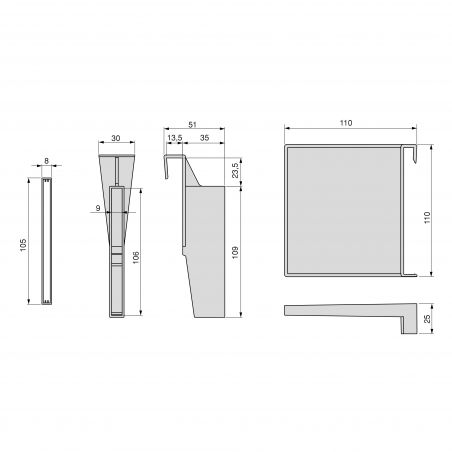 Lot de séparateurs pour intérieur de tiroirs Vertex et Concept pour caisson de 600 mm, Gris anthracite