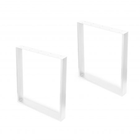 Lot de 2 pieds rectangulaires Square pour table, largeur 600 mm, Blanc