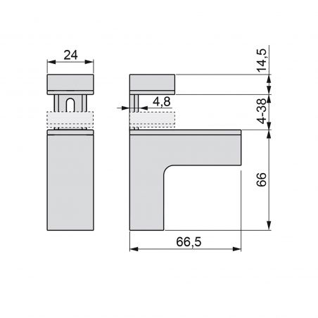 Jeu de supports Squad 2 pour étagères en bois ou en verre, Aluminium