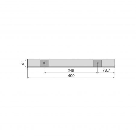 Luminaire LED Kaus rechargeable par usb avec détecteur de mouvement, L 400 mm, Anodisé mat