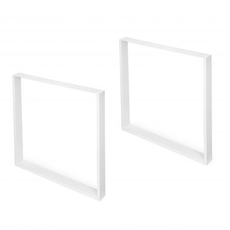 Lot de 2 pieds rectangulaires Square pour table, largeur 800 mm, Blanc