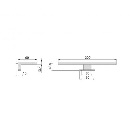 Spot LED pour miroir de salle de bain Virgo (AC 230V 50Hz), 6 W, Noir