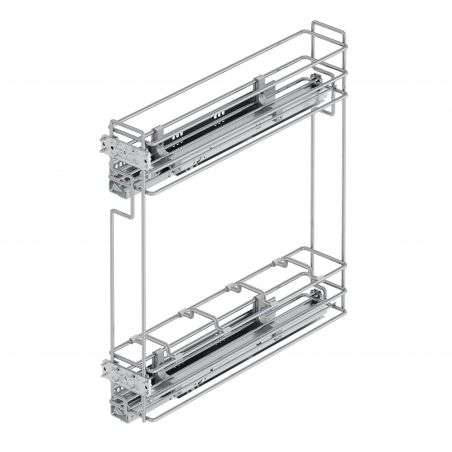 Porte-bouteilles coulissant Suprastar avec amortisseur pour caisson de 200 mm, Chromé