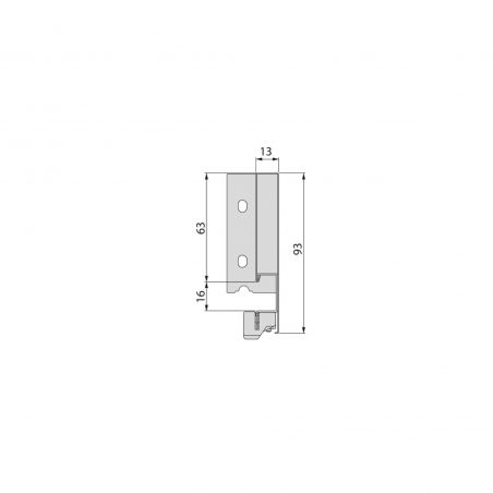 Tiroir Vertex 40 kg hauteur 93 mm, profondeur 450 mm, Aluminium