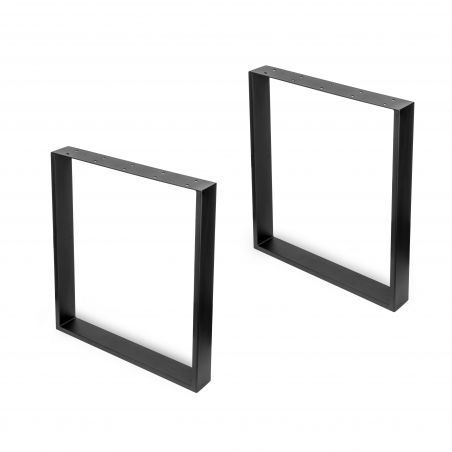 Lot de 2 pieds rectangulaires Square pour table, largeur 600 mm, Noir