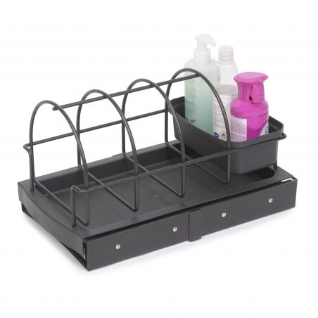 Plateau pour accessoires de cuisine, fixation par le bas et extraction manuelle, Gris anthracite