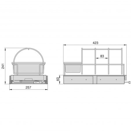 Plateau pour accessoires de cuisine, fixation par le bas et extraction manuelle, Gris anthracite