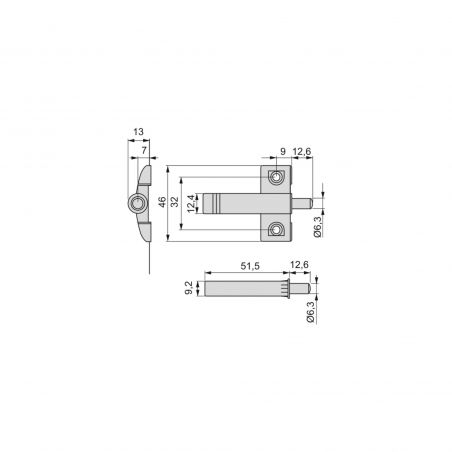 Lot de 10 pistons d'amortissement pour porte battante Minidamp 2, Fermeture souple, Gris