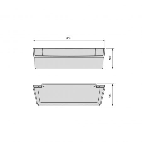 Lot de 2 plateaux auxiliaires, longueur 350mm, Blanc