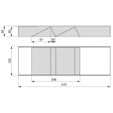 Porte épices incliné Orderbox, 150x470 mm, Gris anthracite