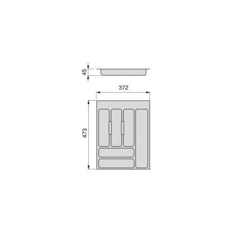 Range-couvert Optima pour caisson de 450 mm, Blanc