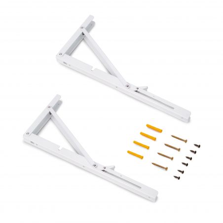 Jeu de 2 supports relevables , longueur 403mm, Blanc