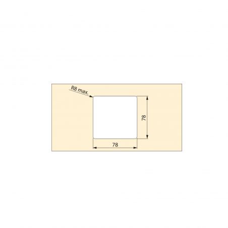 Lot de 5 passes câbles carrés, 78x78mm, Blanc