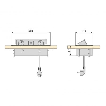 Multiconnecteur Atom 26 Lite pour bureau, 2 prises + 2 USB, Blanc