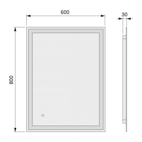 Miroir Heracles avec éclairage LED frontal et décoratif (AC 230V 50Hz), 34 W