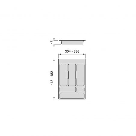 Range-couvert Optima Universal pour caisson de 400 mm, Gris